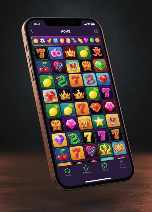 Screenshot of AAA Casino's vibrant homepage showcasing popular slot games and a welcome bonus banner, optimized for a smooth experience.